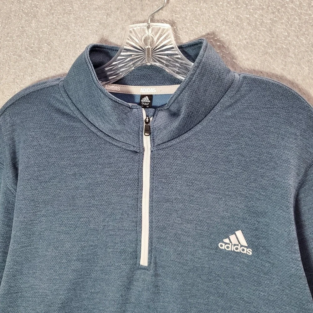 Adidas Men‎ Sweatshirt XL Golf 1/4 Zip Mock Neck Logo Long Sleeve Pullover